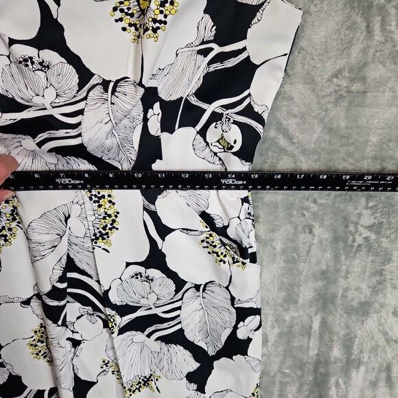 D By Y Ltd Sz 10 Black Yellow White  Dress fit and flare cotton sleeveless - Picture 6 of 12